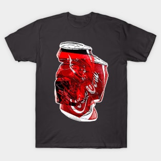 Glitch Aesthetic Crushed Cola #2 Can Design T-Shirt